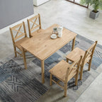Dining Table Set with Easy Assembly, Wood, 4 Chairs - product gallery image 22