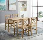 Dining Table Set with Easy Assembly, Wood, 4 Chairs - product gallery image 23