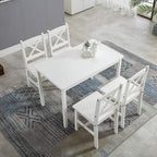 Dining Table Set with Easy Assembly, Wood, 4 Chairs - product gallery image 7