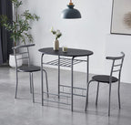 Dining Table Set with Metal, 2 Chairs, 3 Piece, Chairs Piece Metal Frame Wood Effect - product gallery image 12