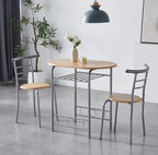Dining Table Set with Metal, 2 Chairs, 3 Piece, Chairs Piece Metal Frame Wood Effect - product gallery image 15