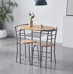 Dining Table Set with Metal, 2 Chairs, 3 Piece, Chairs Piece Metal Frame Wood Effect - product gallery image 16