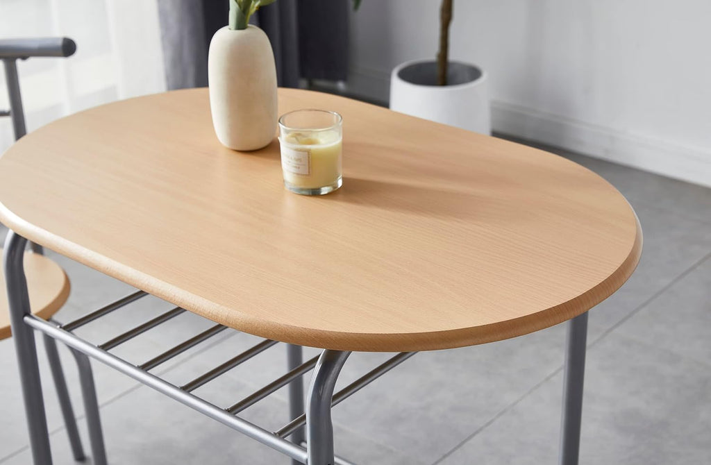 Dining Table Set with Metal, 2 Chairs, 3 Piece, Chairs Piece Metal Frame Wood Effect - product gallery image 20