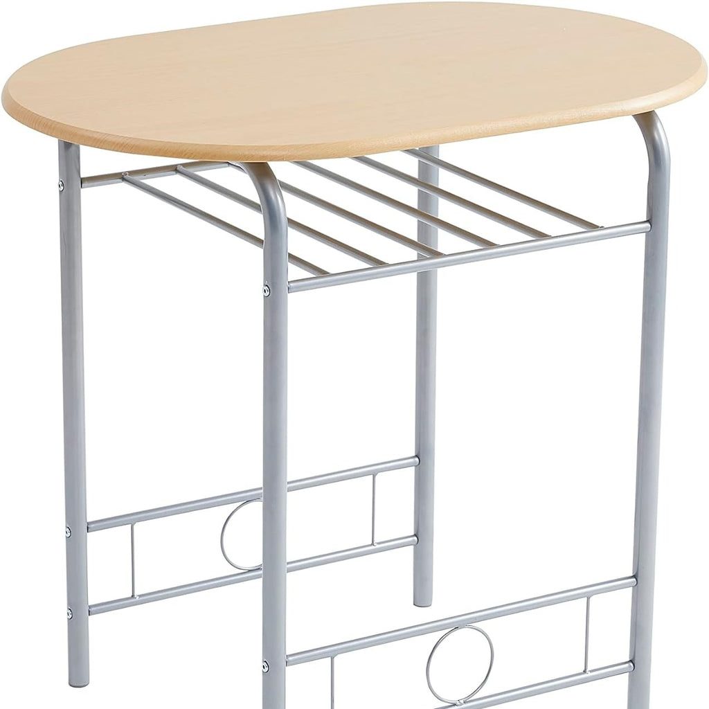 Dining Table Set with Metal, 2 Chairs, 3 Piece, Chairs Piece Metal Frame Wood Effect - product gallery image 5