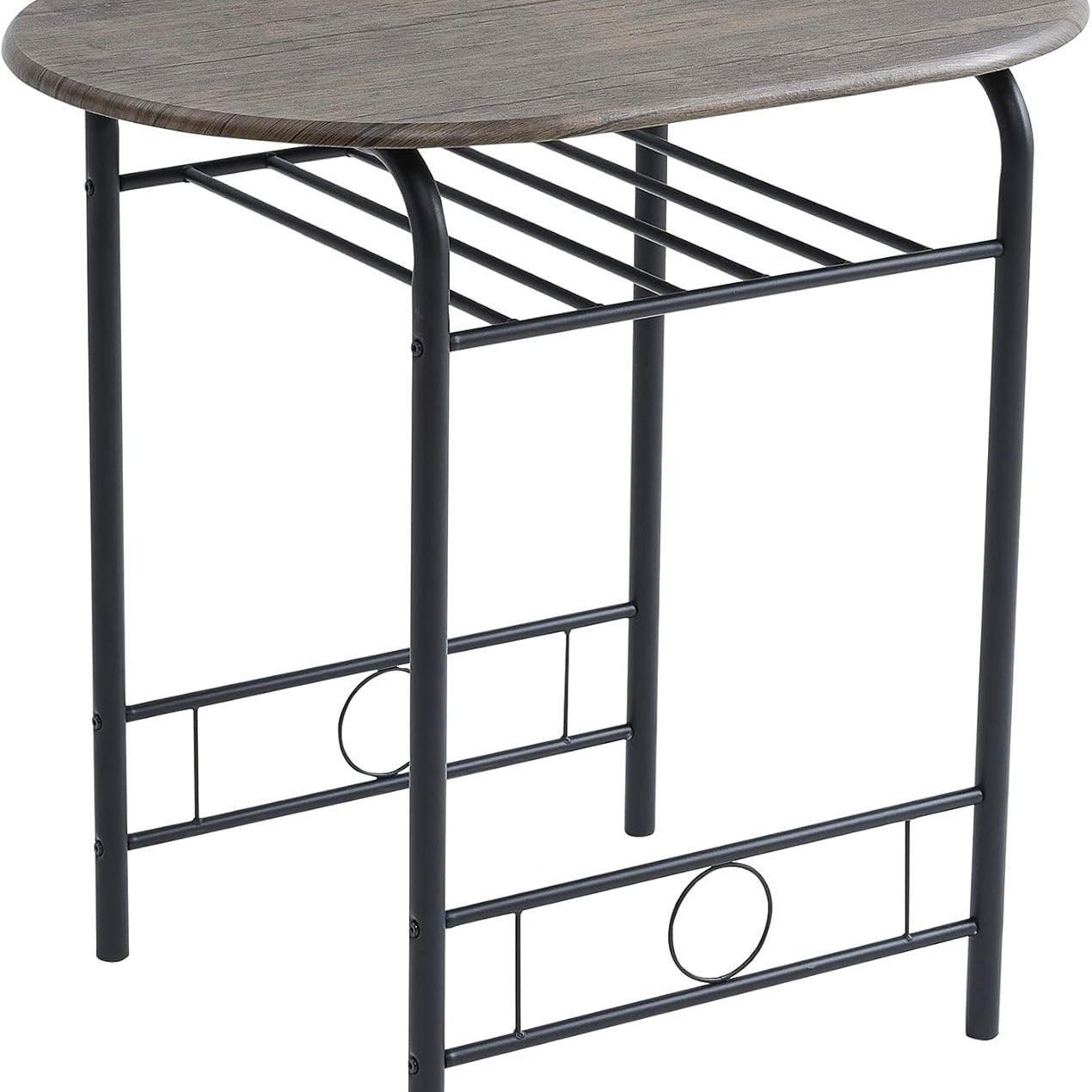 Dining Table Set with Metal, 2 Chairs, 3 Piece, Chairs Piece Metal Frame Wood Effect - product gallery image 9