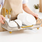 Dish Drying Rack with Bamboo Double Layer Removable Drip Tray - product gallery image 13