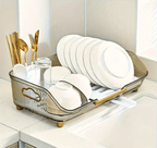 Dish Drying Rack with Bamboo Double Layer Removable Drip Tray - product gallery image 17
