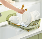 Dish Drying Rack with Bamboo Double Layer Removable Drip Tray - product gallery image 19