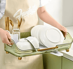 Dish Drying Rack with Bamboo Double Layer Removable Drip Tray - product gallery image 21