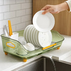 Dish Drying Rack with Bamboo Double Layer Removable Drip Tray - product gallery image 9