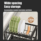 Dish Drying Rack with Carbon Steel, Black 3-Tier Drainer Auto-Drain Drainboard - product gallery image 5