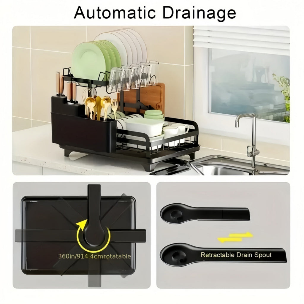 Dish Drying Rack with Foldable, Carbon Steel for kitchens - product gallery image 5