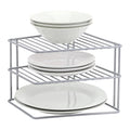 Dish Drying Rack with Non-Slip, Metal, 1, Tier Corner Plate Bowl Storage Coated