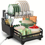 Dish Drying Rack with Space-Saving, Foldable, Non-Slip, Stainless Steel