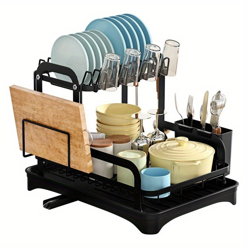 Dish Drying Rack with Space-Saving, Metal, 1pc for kitchens - product gallery image 3