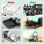 Dish Drying Rack with Space-Saving, Metal, 1pc for kitchens - product gallery image 5