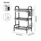 Dish Drying Rack with Space-Saving, Metal, 3 Tier Drip Tray Large Capacity Kitchen - product gallery image 6