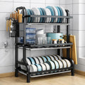 Dish Drying Rack with Space-Saving, Metal, 3 Tier Drip Tray Large Capacity Kitchen