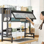Dish Drying Rack with Space-Saving, Non-Slip, Metal, 1 Set
