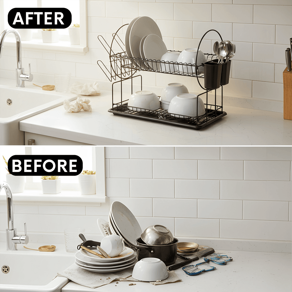 Dish Drying Rack with Stainless Steel, Pack of 1 for kitchens - product gallery image 2