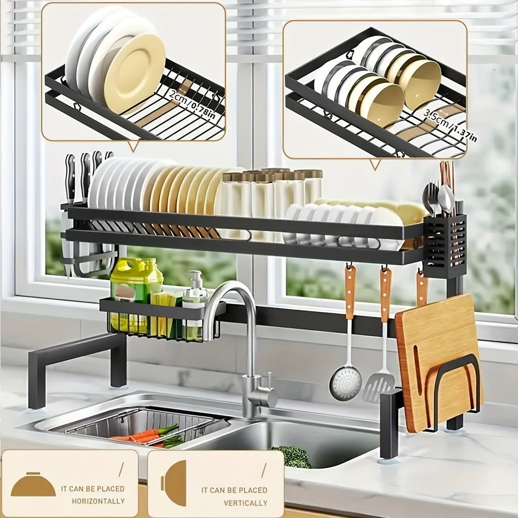 Dish Rack with Space-Saving, Easy Assembly, Stainless Steel - product gallery image 2