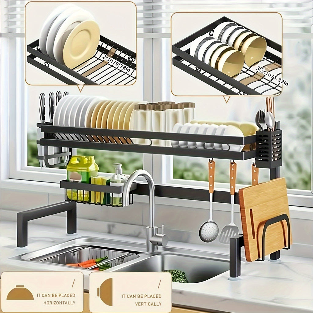 Dish Rack with Space-Saving, Easy Assembly, Stainless Steel - product gallery image 5
