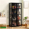 Display Cabinet with Wood, Modular Glass Door Anime Figures, Pop - Black option
