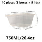 Disposable Food Container with Leakproof, Dishwasher-Safe, 750ML - product gallery image 3