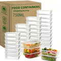 Disposable Food Container with Leakproof, Dishwasher-Safe, 750ML