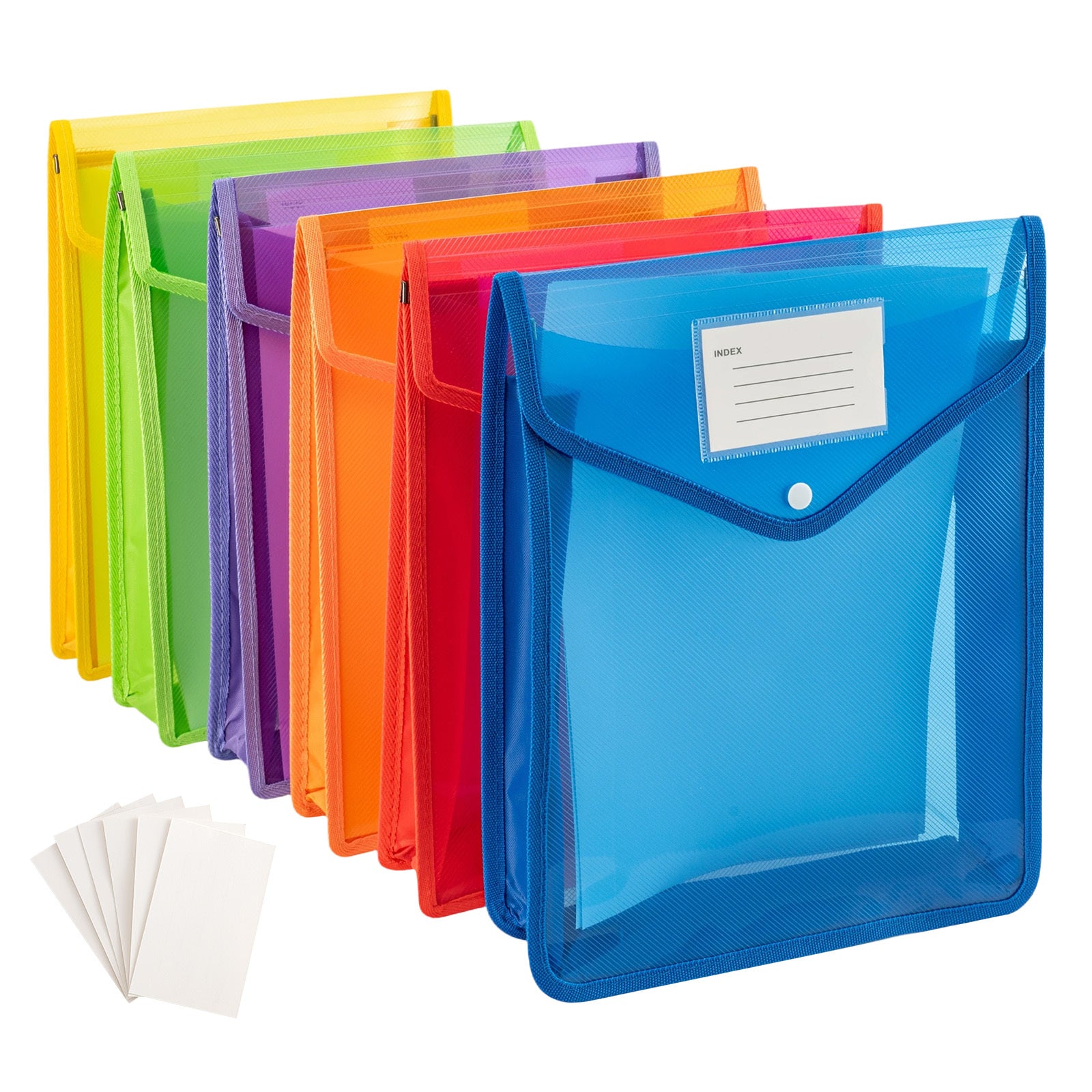 Document Folder with Plastic, 9 Pack, Colourful Snap-Lock Folders A4 ID Slot - product gallery image 16