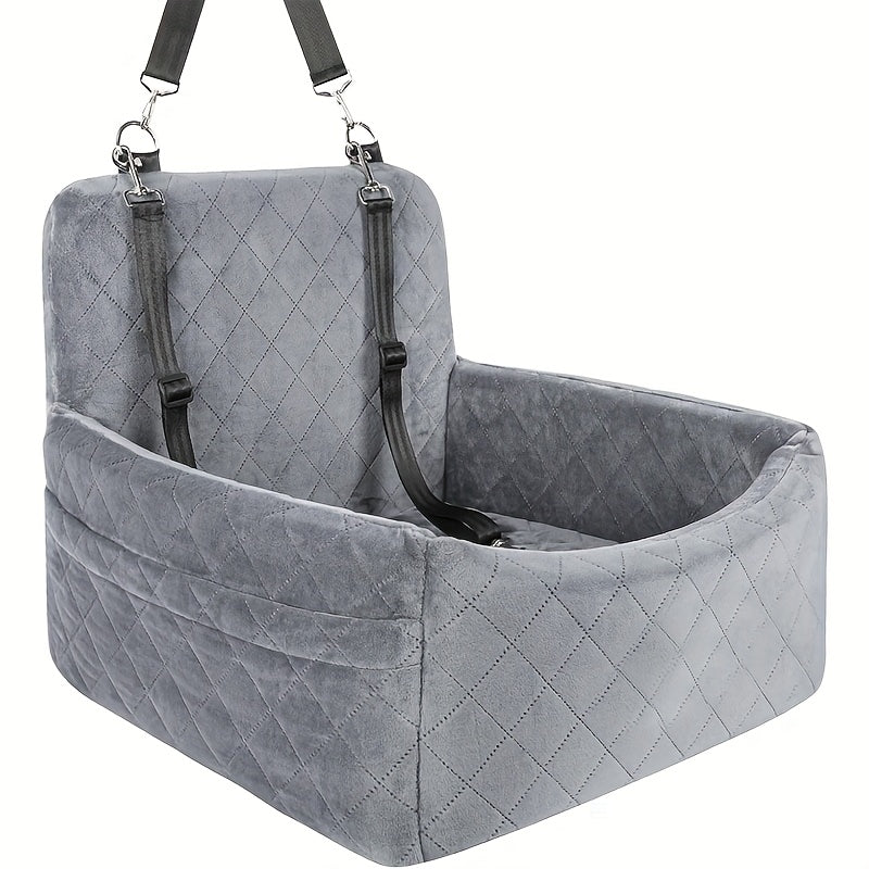 Dog And Cat Booster Car Seat with 3-Strap with Non-Slip, Memory Foam - Grey option