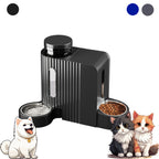 Dog And Cat Food Feeder And Water with Stainless Steel - Black option