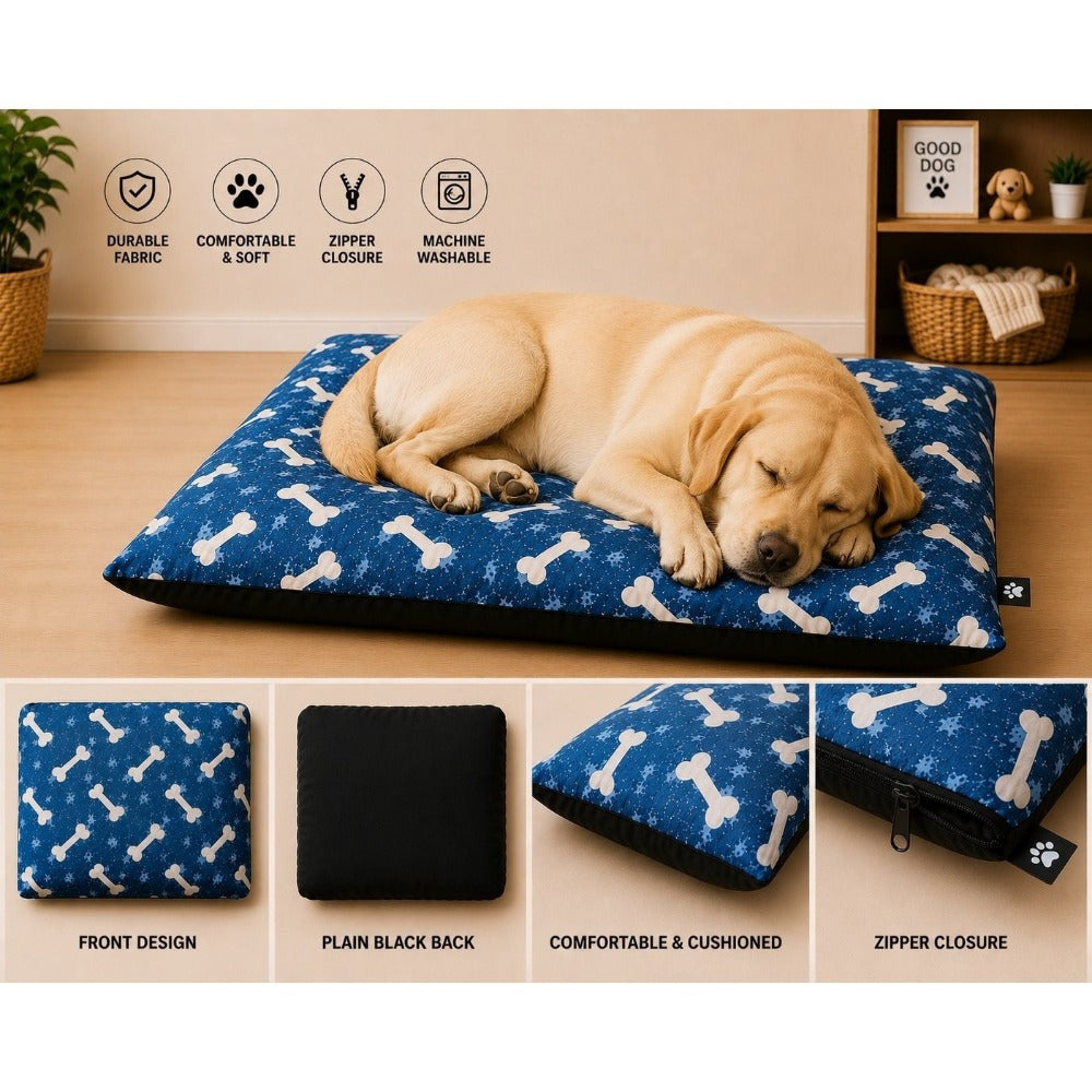 Dog Bed with Machine-Washable, Cotton, 95cm x 65cm - product gallery image 10