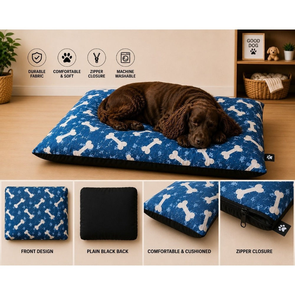 Dog Bed with Machine-Washable, Cotton, 95cm x 65cm - product gallery image 9