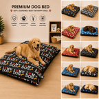Dog Bed with Machine-Washable, Cotton, 95cm x 65cm - Love my Dog, 95cm x 65cm option