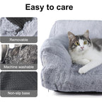 Dog Bed with Machine-Washable, Non-Slip, Pet Sofa Cats Dogs 66x48x33cm Fluffy - product gallery image 7