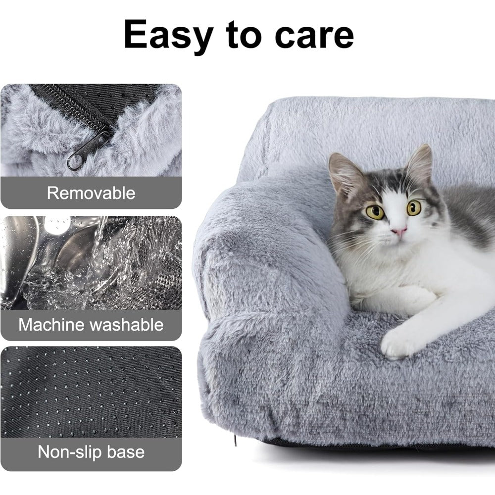 Dog Bed with Machine-Washable, Non-Slip, Pet Sofa Cats Dogs 66x48x33cm Fluffy - product gallery image 7