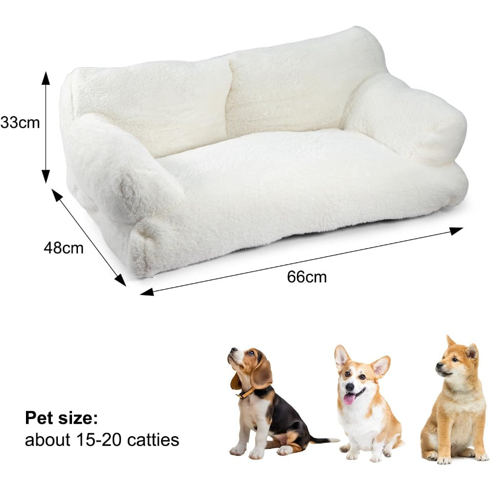 Dog Bed with Machine-Washable, Non-Slip, Pet Sofa Cats Dogs 66x48x33cm Fluffy - product gallery image 9
