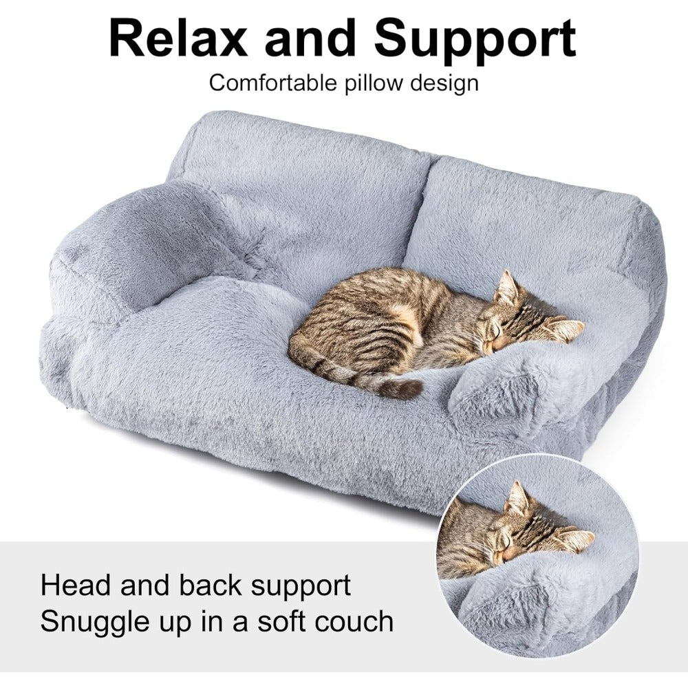 Dog Bed with Machine-Washable, Non-Slip, Pet Sofa Cats Dogs 66x48x33cm Fluffy
