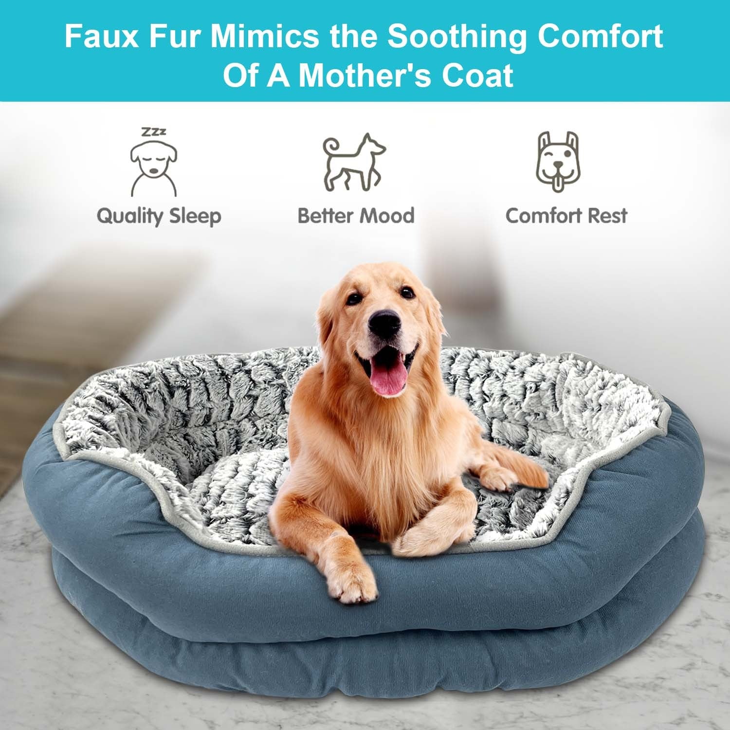 Dog Bed with Machine-Washable, Non-Slip, Plush Donut Mat Non-Slip Machine Washable - product gallery image 9