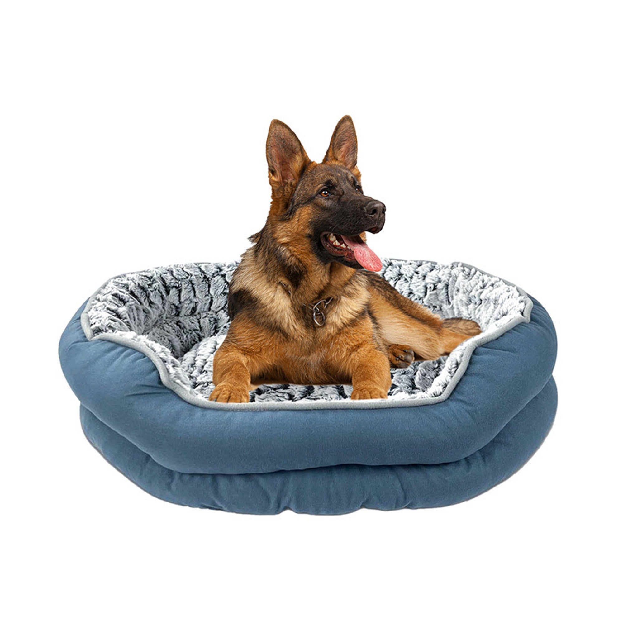 Dog Bed with Machine-Washable, Non-Slip, Plush Donut Mat Non-Slip Machine Washable - Large option