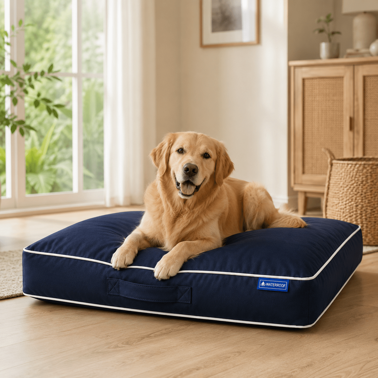 Dog Bed with Machine-Washable, Non-Slip, Waterproof, Wood, Medium 24" x 32" + 2.5" - product gallery image 3