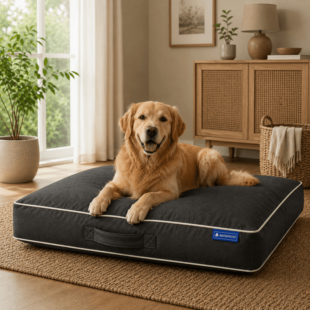 Dog Bed with Machine-Washable, Non-Slip, Waterproof, Wood, Medium 24" x 32" + 2.5" - product gallery image 7