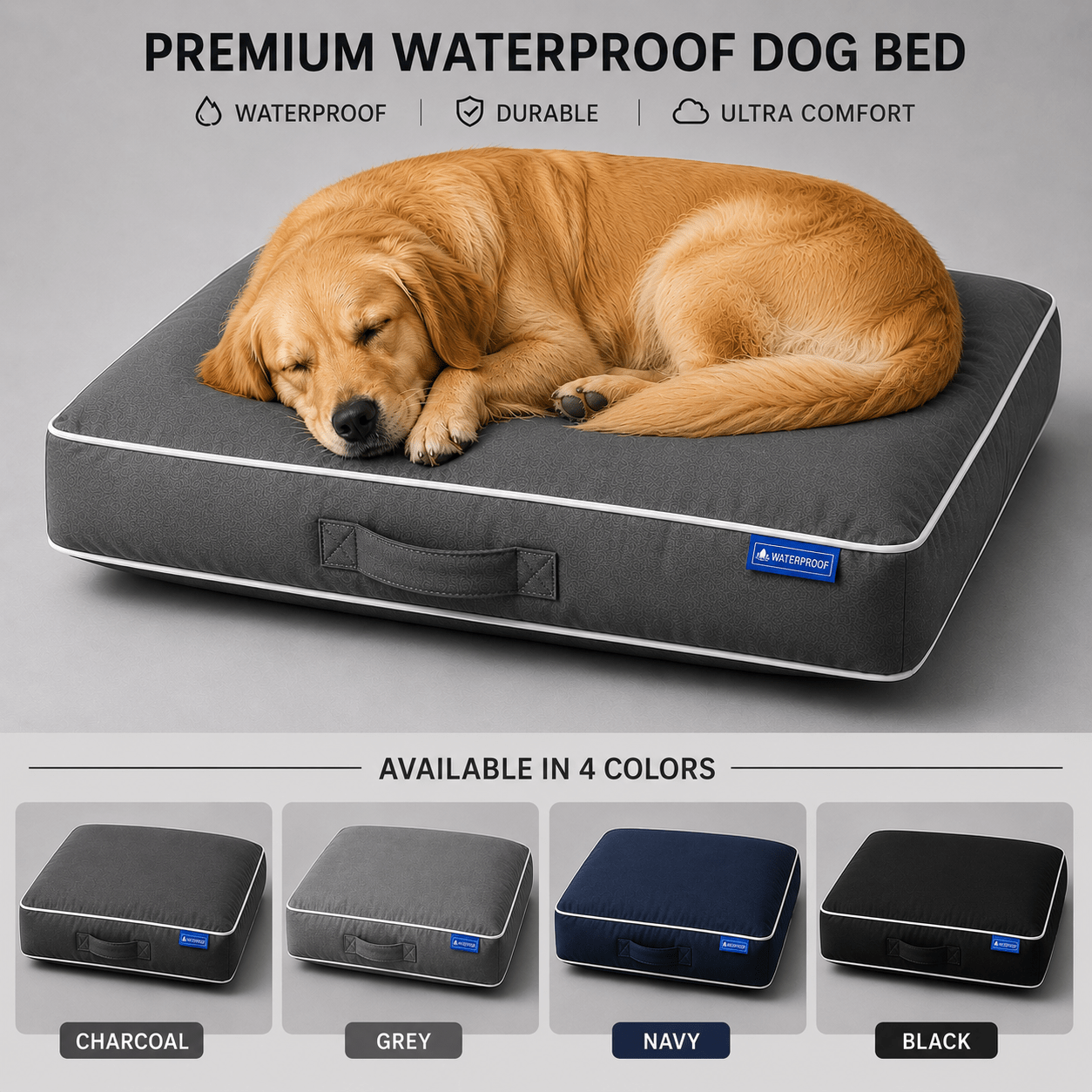 Dog Bed with Machine-Washable, Orthopedic Washable Soft Pet Mattress Medium - product gallery image 6