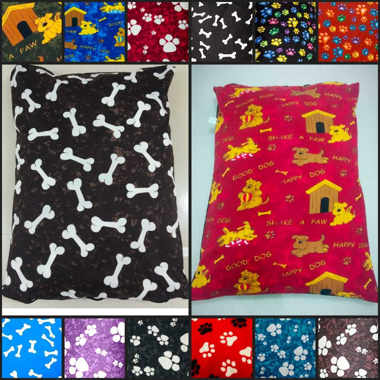 Dog Bed with Machine-Washable, Soft Cushion Removable Washable Cover Printed