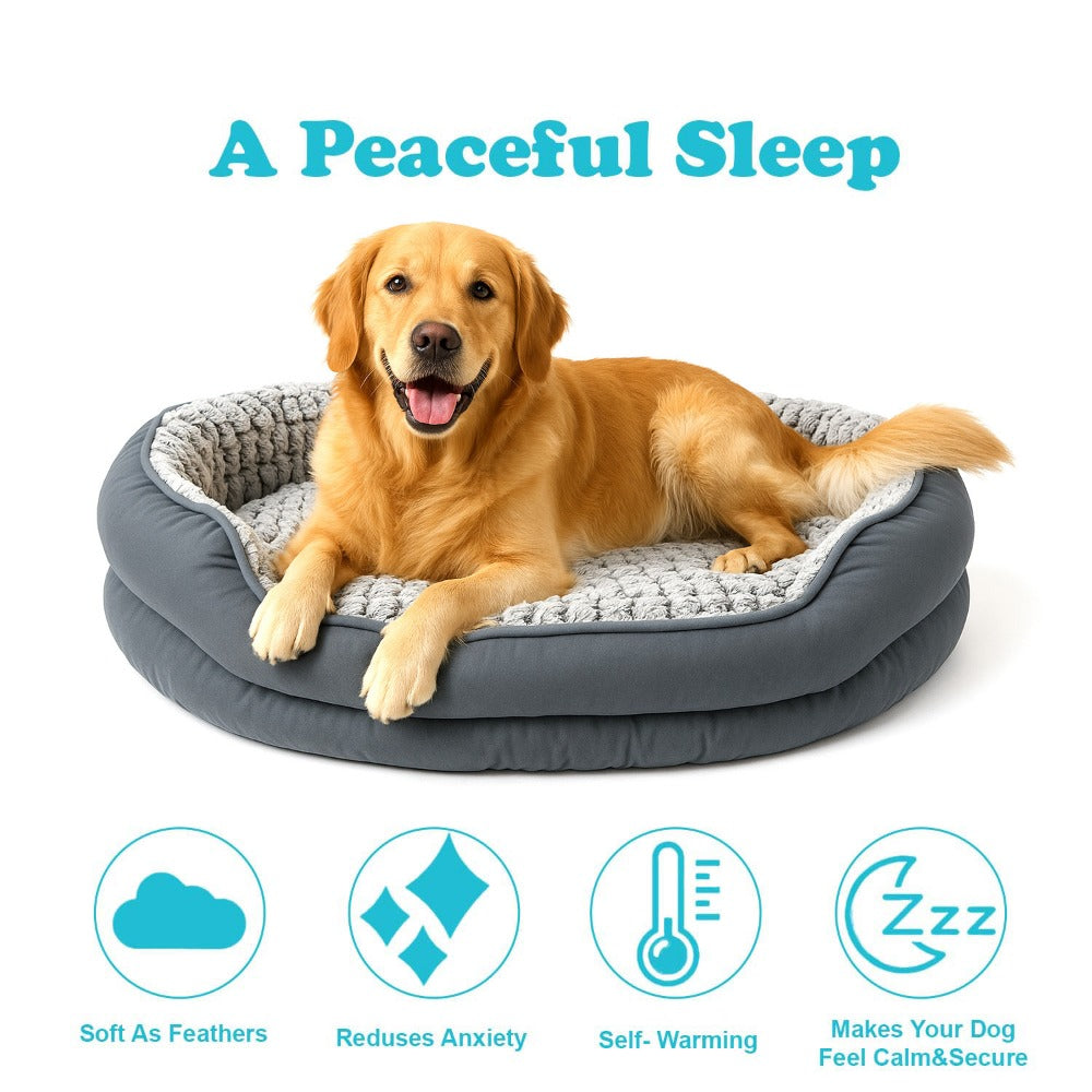 Dog Bed with Non-Slip, Faux Fur Donut Pet Self-Warming Anti-Anxiety - product gallery image 12