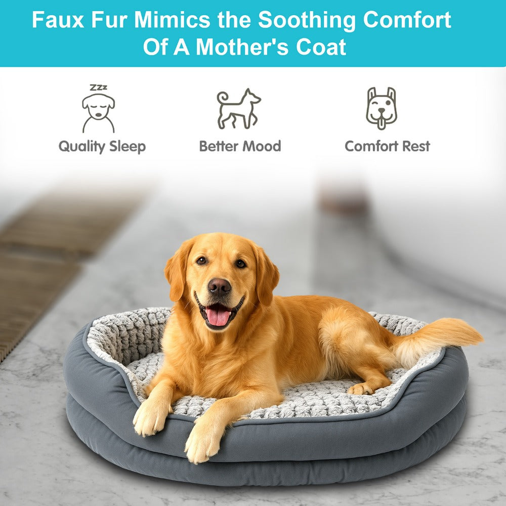 Dog Bed with Non-Slip, Faux Fur Donut Pet Self-Warming Anti-Anxiety - product gallery image 13