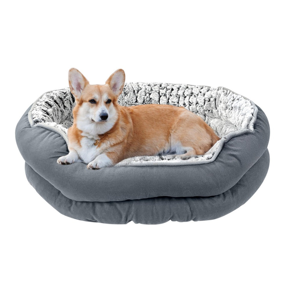 Dog Bed with Non-Slip, Faux Fur Donut Pet Self-Warming Anti-Anxiety - product gallery image 4