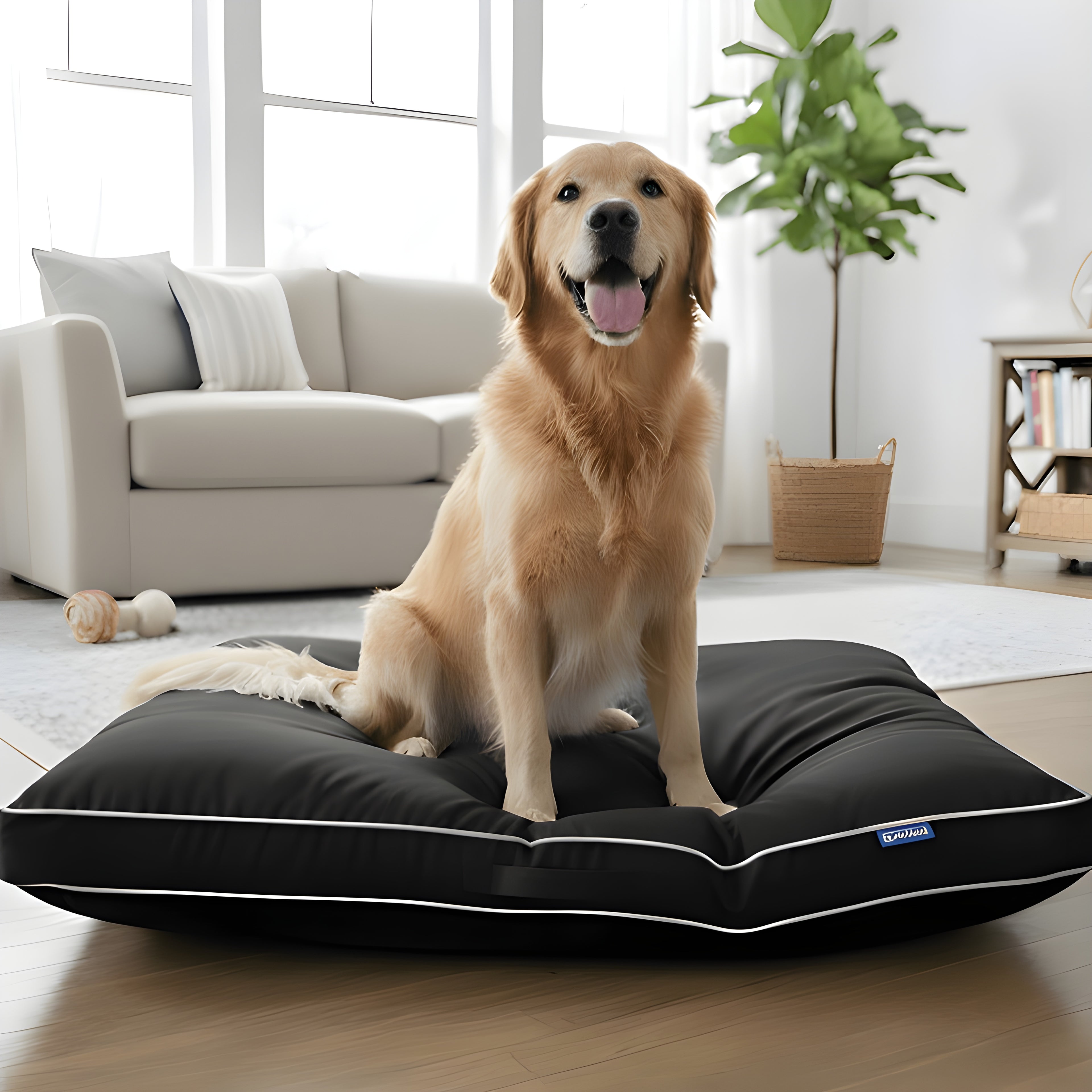 Dog Bed with Plush Mattress Removable Washable Cover - product gallery image 2