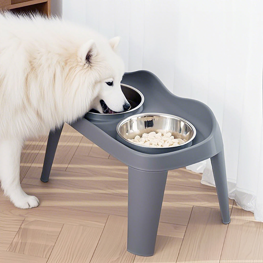 Dog Bowl Stand with Adjustable Height, Dishwasher-Safe, Non-Slip